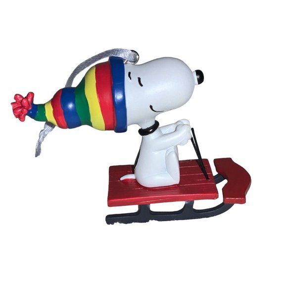 Hallmark Other - Snoopy On Sled ~ Christmas Tree Ornament ~ Peanuts ~ Hallmark